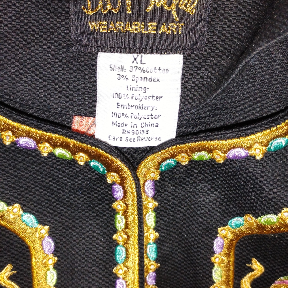Black Blazer with Colorful Embroidery